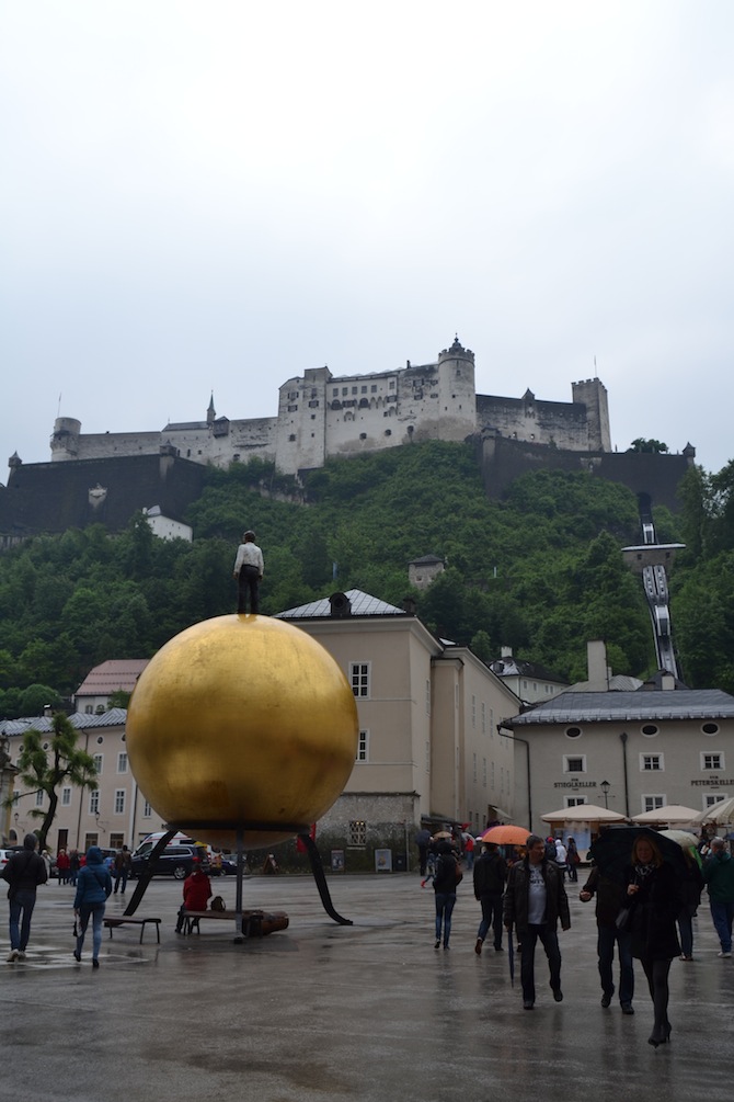 View of Hohensalzburg Fortress from the Residenzplatz--Tall Girl Big World